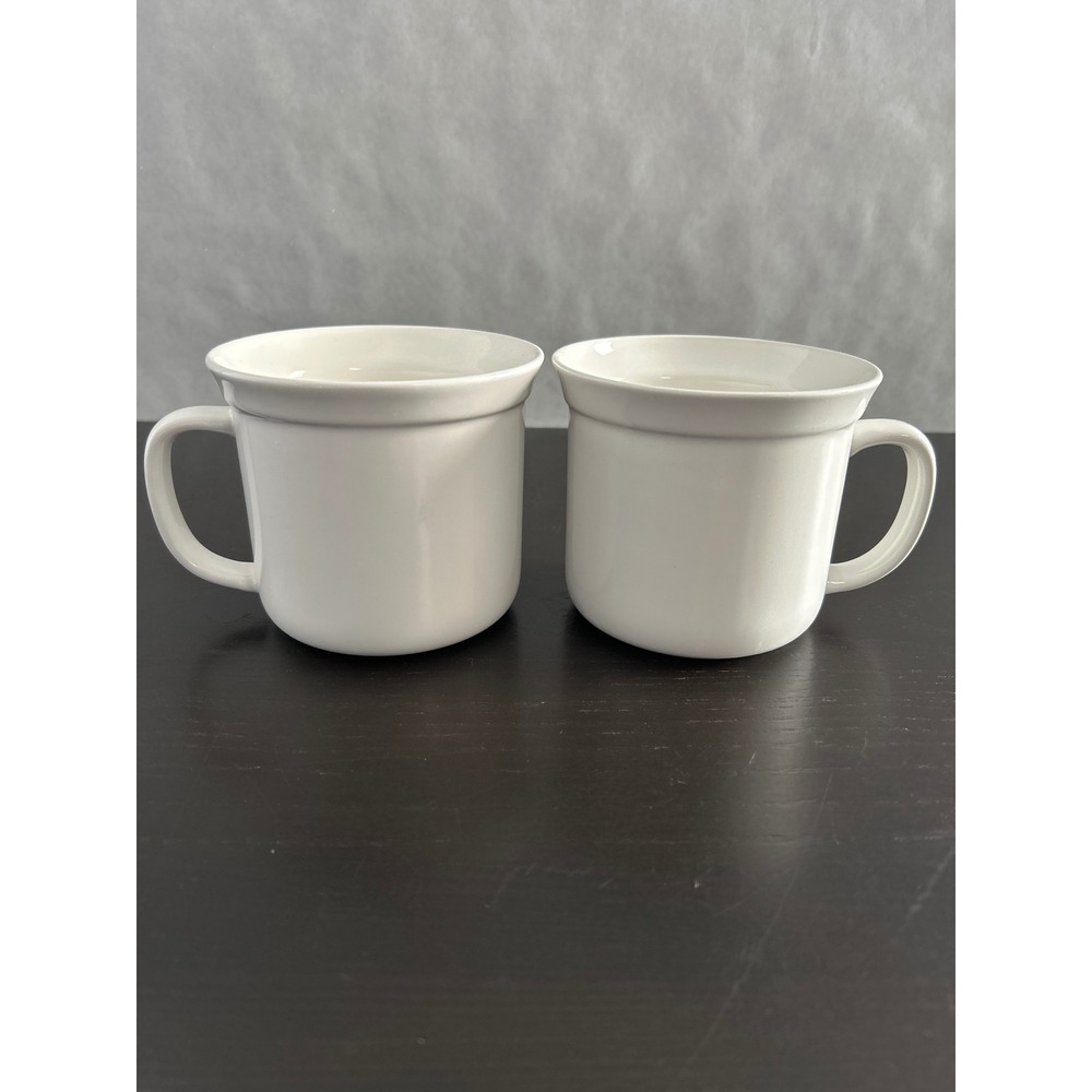 GoodCook White Stoneware Soup Mugs 20oz Coffee Cups Set of 2 Microwave Oven Safe